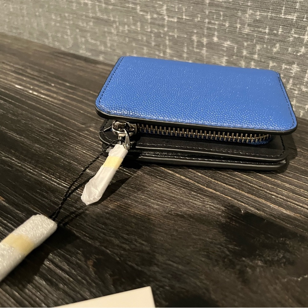 NWT MARC JACOBS THE LEATHER MINI COMPACT WALLET BLUE - Picture 5 of 6